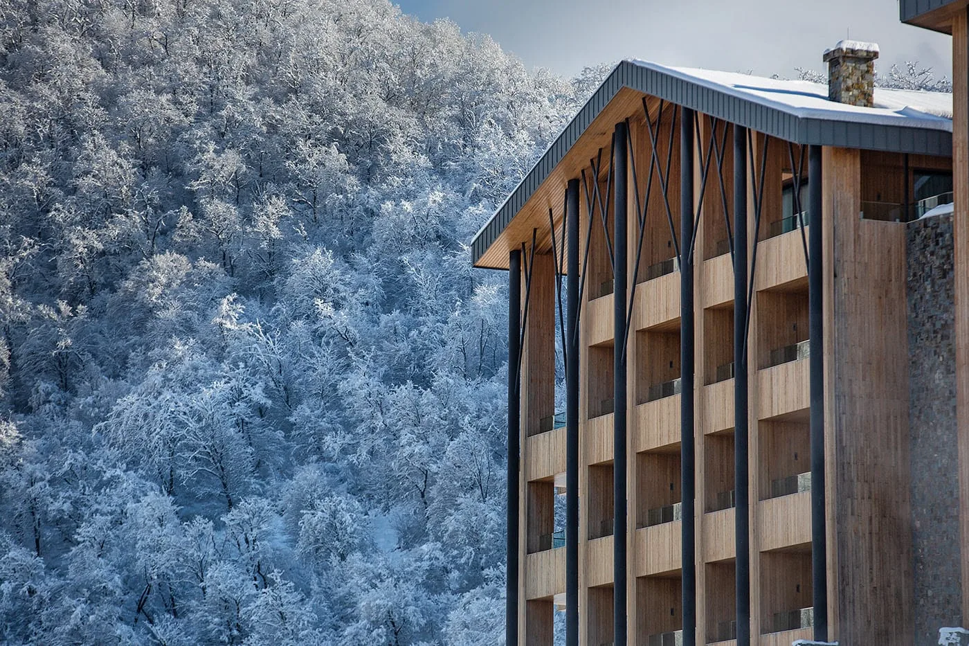 Chenot Palace Gabala - Winter exterior view